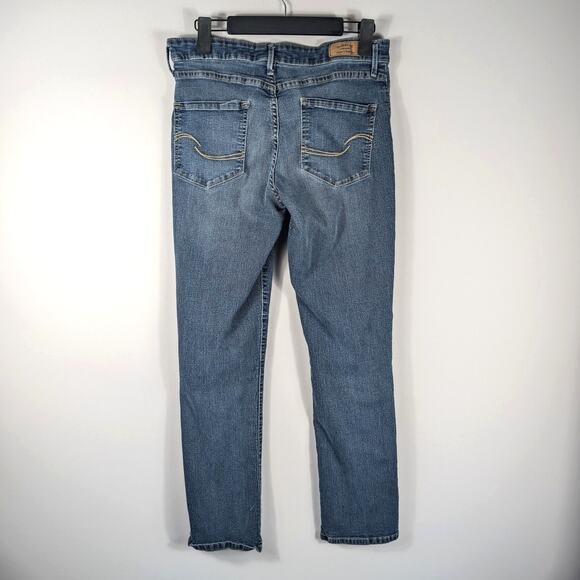 Levi Strauss Signature 32x28 Womens Straight Leg Jeans Blue Stretch Denim - Picture 2 of 4